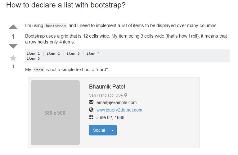Bootstrap list  concern