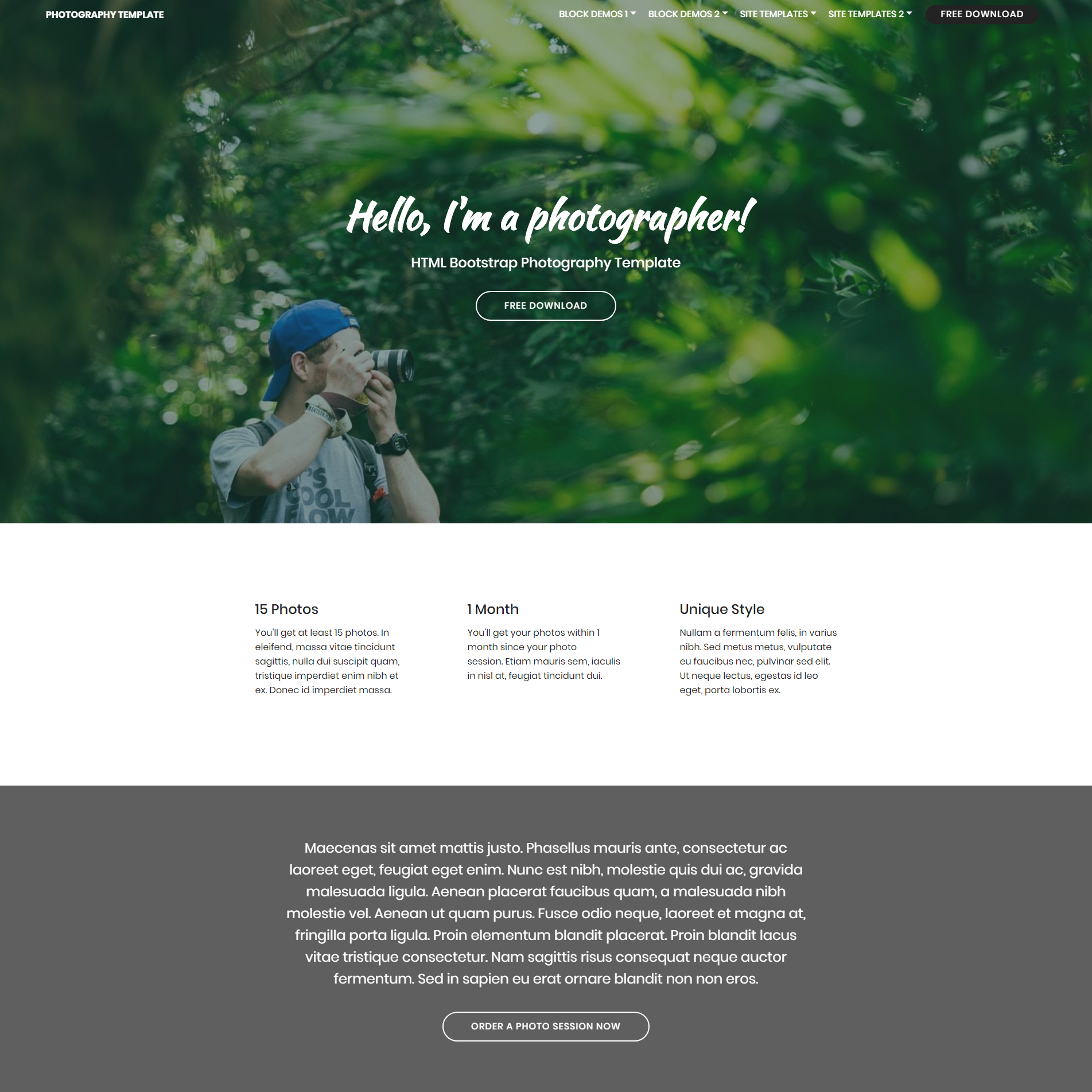 Responsive Bootstrap Photography Themes