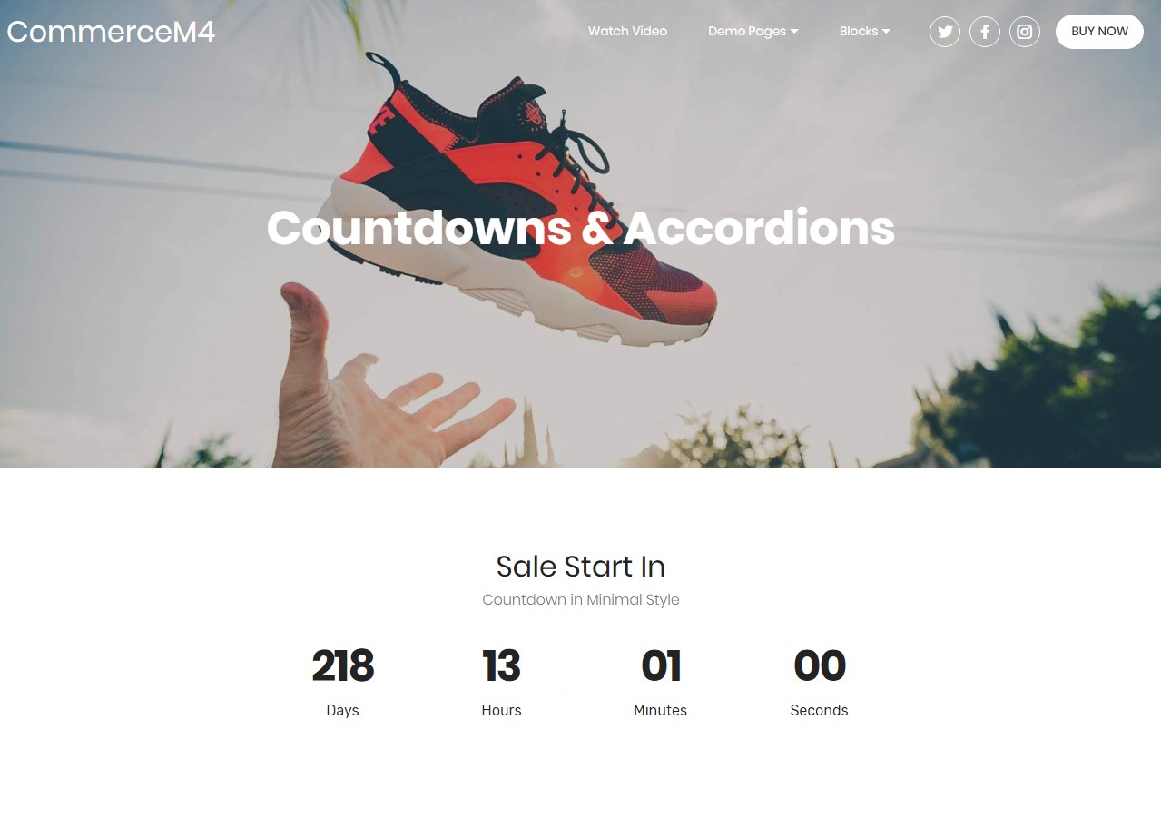Countdowns and Accordions Template for eCommerce Website
