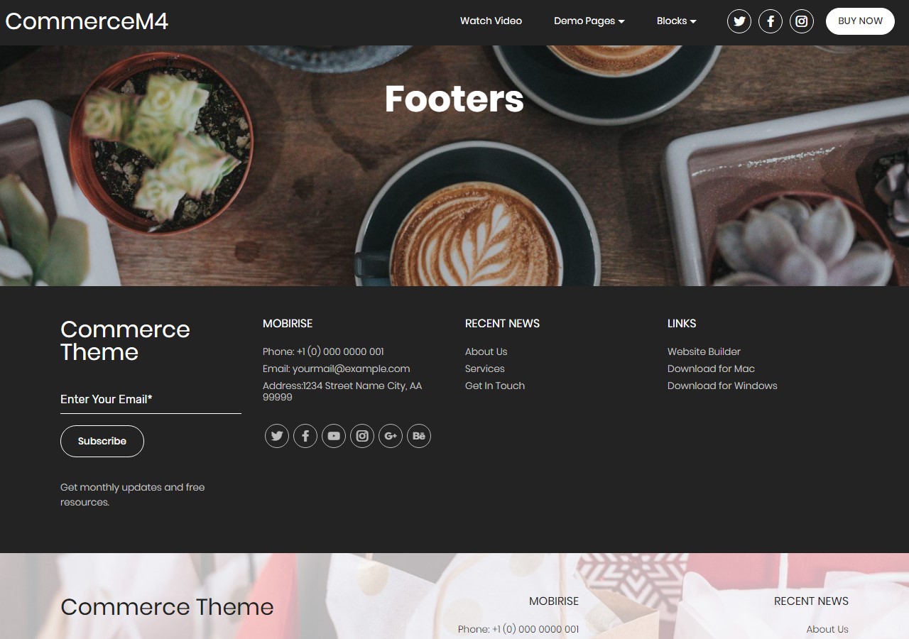 Footers Template for eCommerce Website