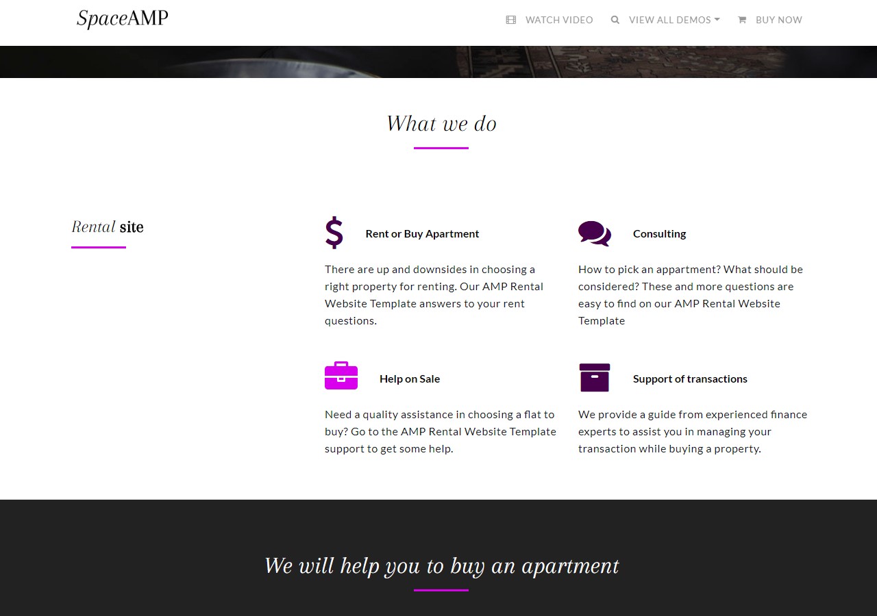 AMP Apartments For Sale Website Template DEMO