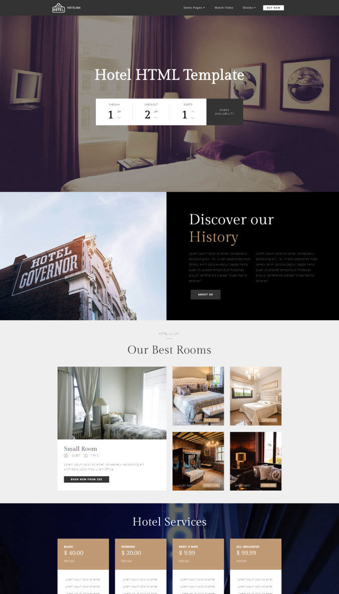 One-Page HTML Template