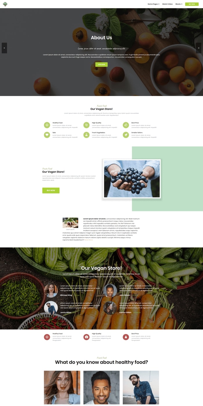 Nutrition Simple Website Template